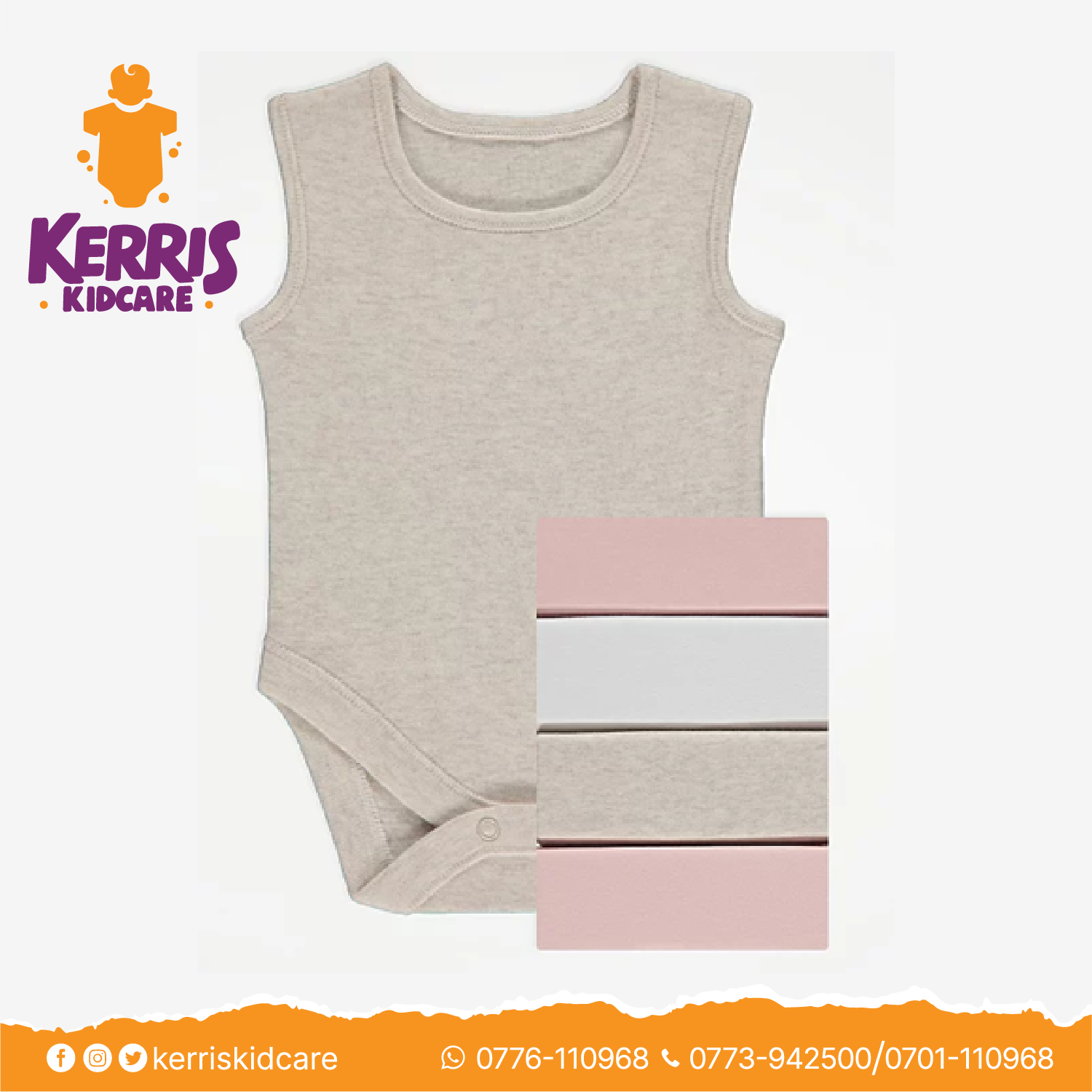 Pale Pink Sleeveless Bodysuits